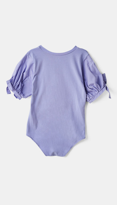 Body para niña en licra color morado