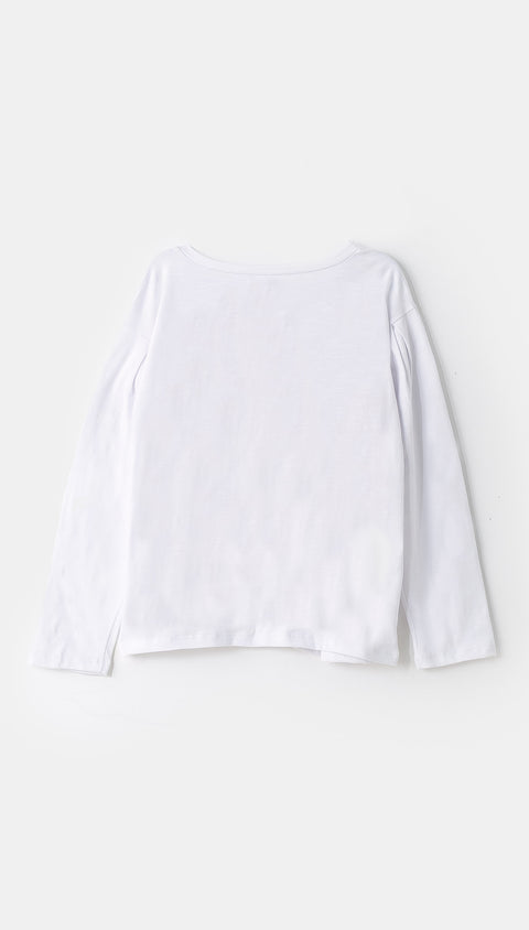 Camiseta para niña en licra color blanco