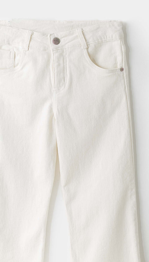Pantalón Para Niña Color Crudo