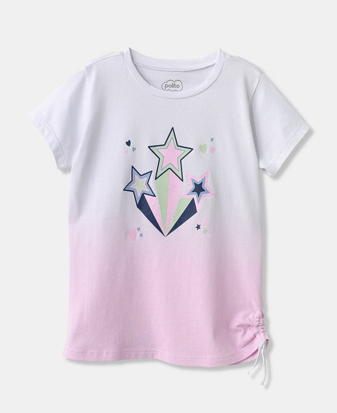 Camiseta Para Bebé Niña En Licra Color Blanco y Rosado