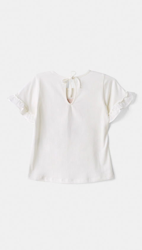 Camiseta para bebé niña en licra color blanco