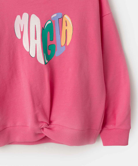 Buzo para bebé niña en burda color fucsia