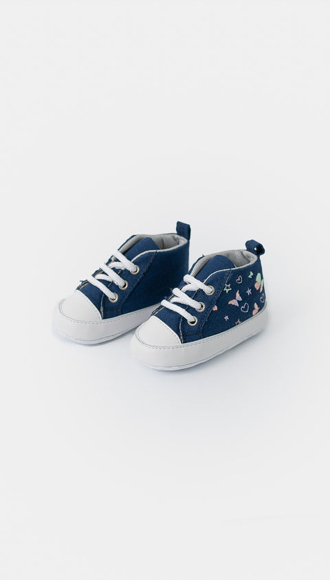 Tenis para recién nacida color azul