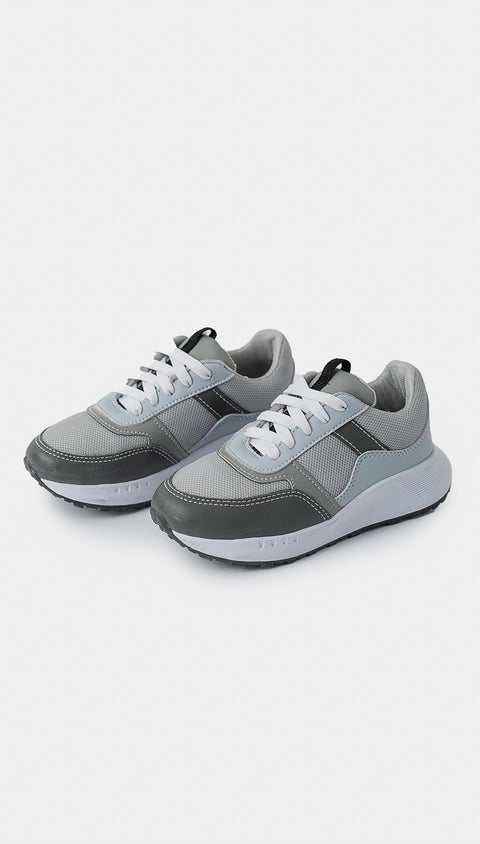 Tenis para bebé niño con material sintético color gris