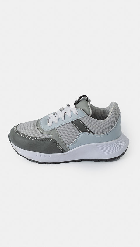 Tenis para bebé niño con material sintético color gris