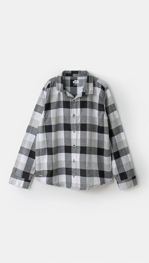 Camisa manga larga para niño color gris claro