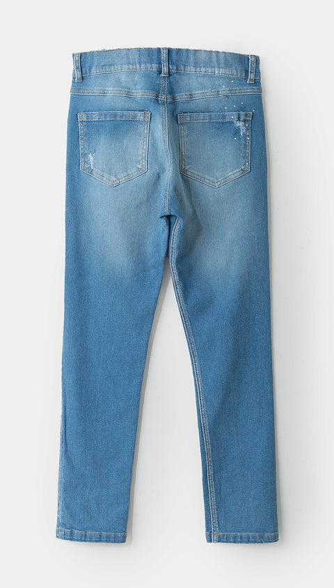 Jean Tipo Slim Para Niño En Denim Color Índigo Yoyo