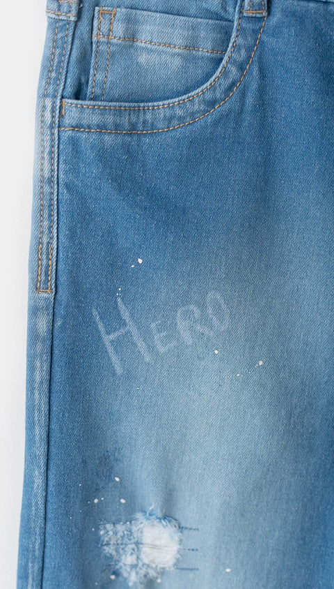Jean Tipo Slim Para Niño En Denim Color Índigo Yoyo
