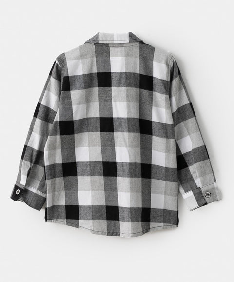 Camisa manga larga para bebé niño color gris claro