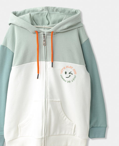 Chompa para bebé niño en burda color verde con marfil