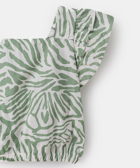 Blusa para niña en popelina color marfil
