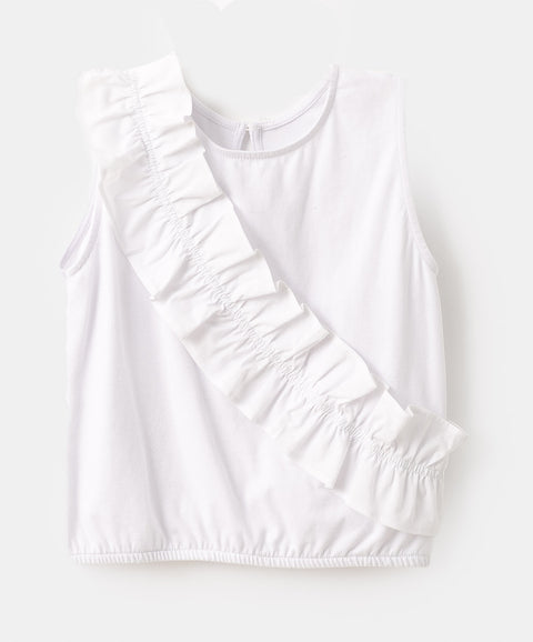 Blusa para niña en popelina color blanco