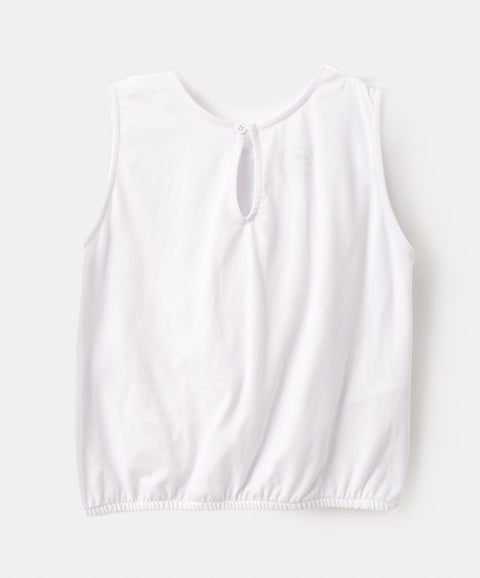 Blusa para niña en popelina color blanco