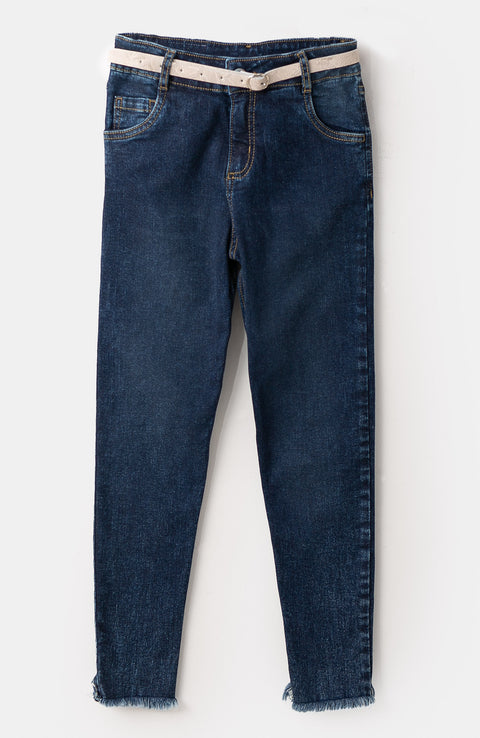 Jean Bota Recta Para Niña En Denim Color Índigo
