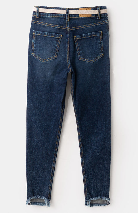 Jean Bota Recta Para Niña En Denim Color Índigo
