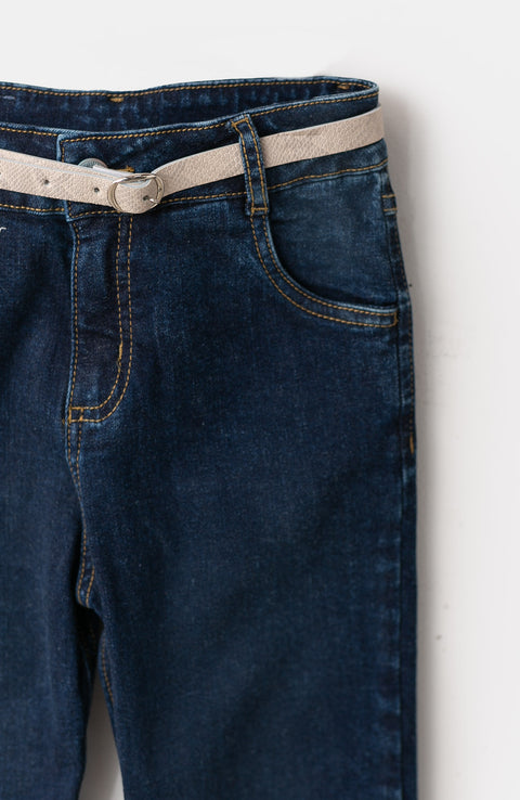 Jean Bota Recta Para Niña En Denim Color Índigo