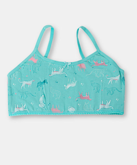 Paquete de top y panties para niña en algodón color aqua