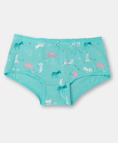 Paquete de top y panties para niña en algodón color aqua