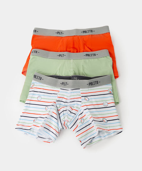 Paquete de bóxers x 3 para niño en algodón color naranja