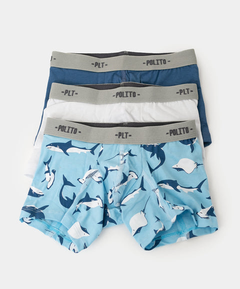 Paquete de bóxers x 3 para niño en algodón color blanco