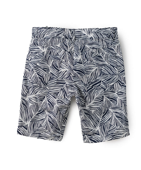 Bermuda para niño stretch con estampado de hojas