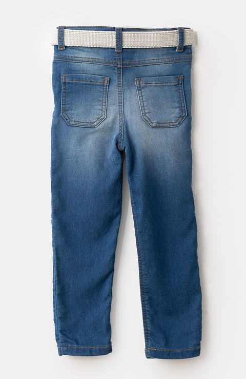 Jean Con Cinturón Para Bebé Niño Color Índigo