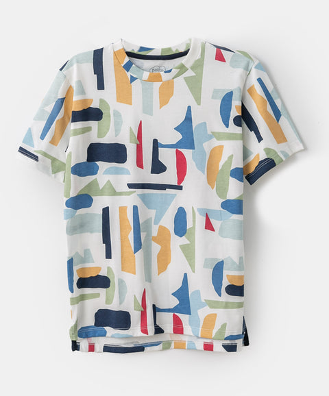 Camiseta para niño en tela suave color marfil
