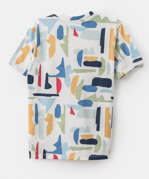 Camiseta para niño en tela suave color marfil