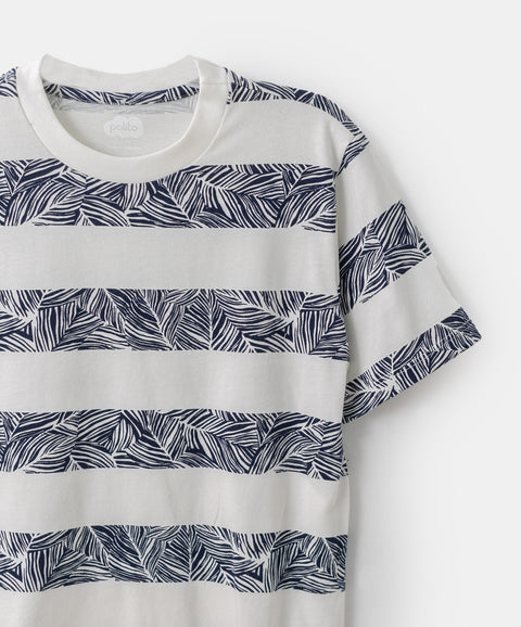 Camiseta para niño en tela suave color marfil