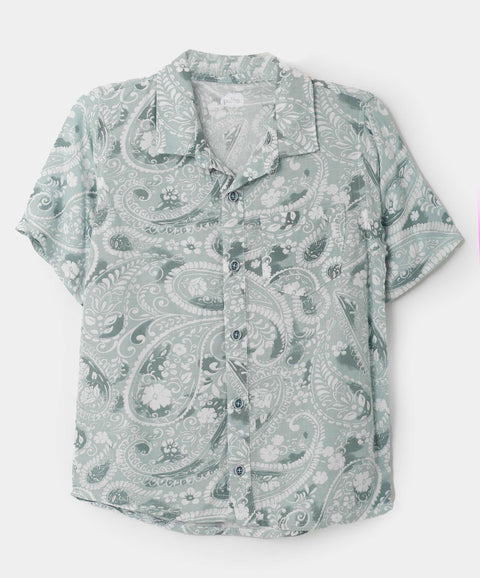 Camisa para niño en lino color verde claro