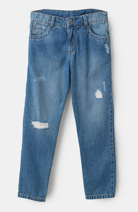 Jean Casual Para Niño En Denim Color Índigo