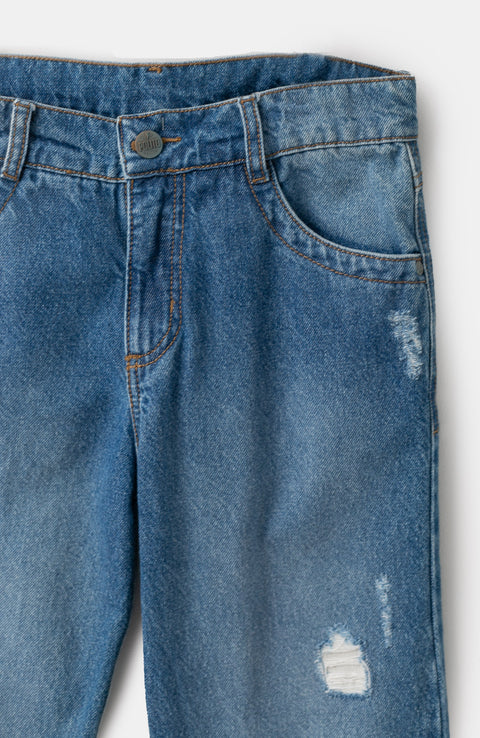 Jean Casual Para Niño En Denim Color Índigo