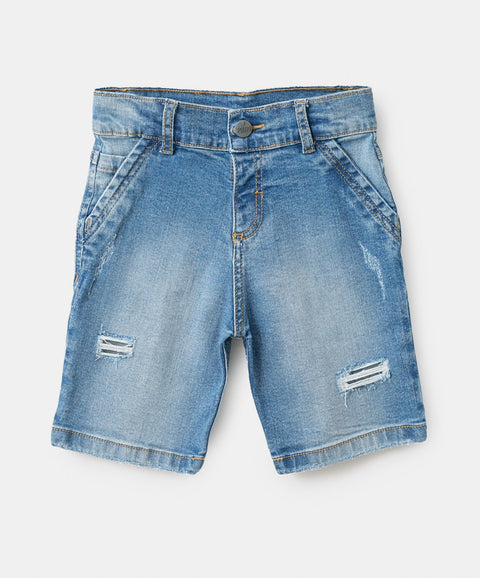 Bermuda para bebé niño en denim color índigo