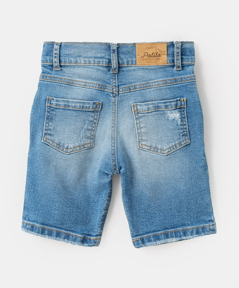 Bermuda para bebé niño en denim color índigo