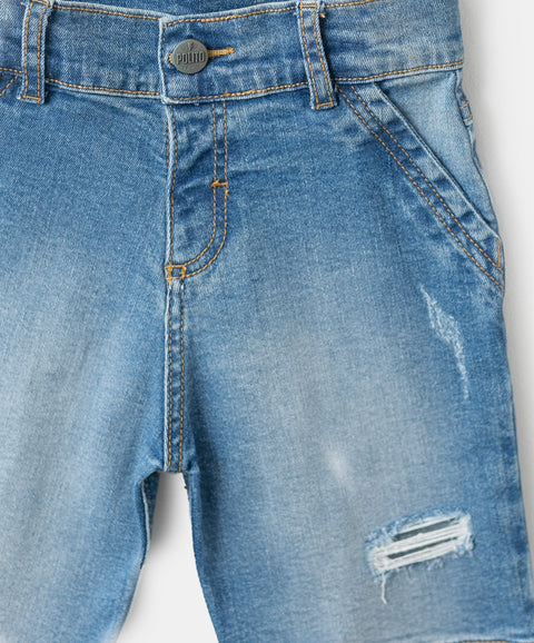 Bermuda para bebé niño en denim color índigo