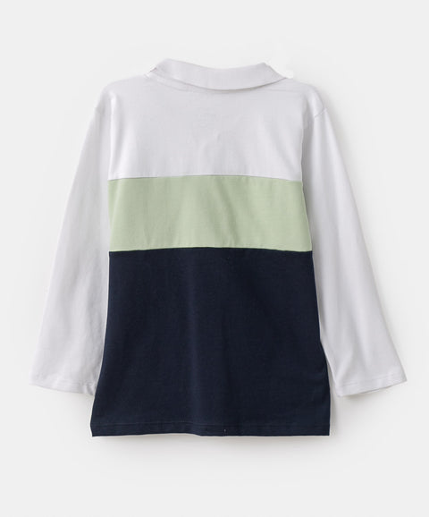 Camiseta Tipo Polo Para Bebé Niño Manga Larga En Algodón
