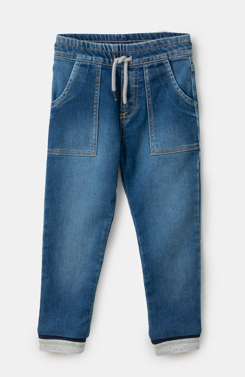 Jean Tipo Jogger Para Bebé Niño Color Índigo