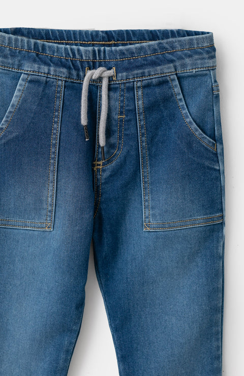 Jean Tipo Jogger Para Bebé Niño Color Índigo