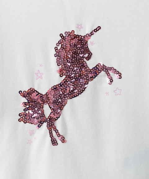 Camiseta para bebé niña en licra color marfil
