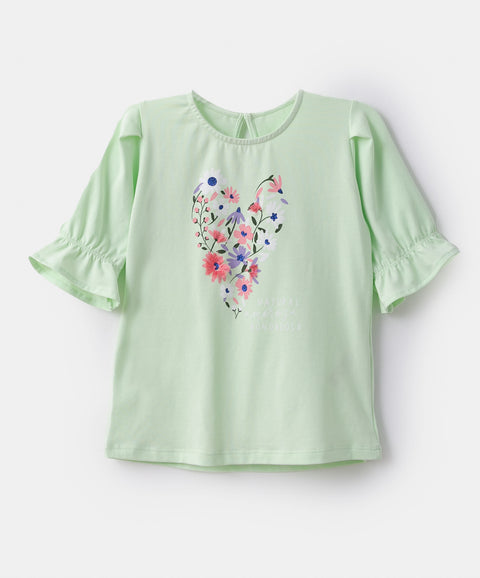 Camiseta para bebé niña en licra color verde