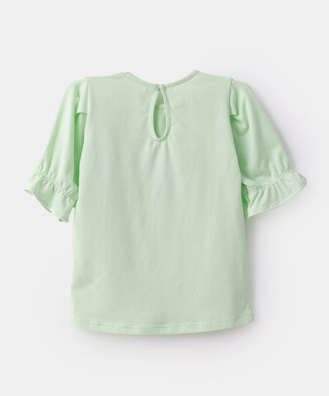Camiseta para bebé niña en licra color verde
