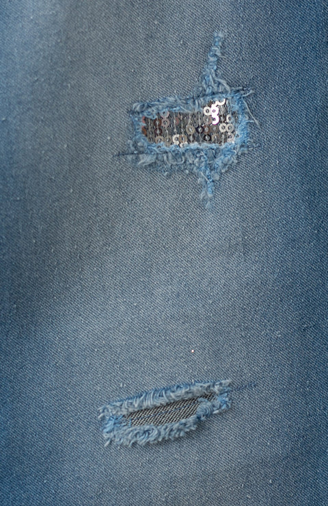 Jean Con Rotos Para Bebé Niña En Denim Color Índigo