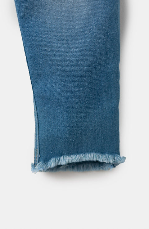 Jean Con Rotos Para Bebé Niña En Denim Color Índigo
