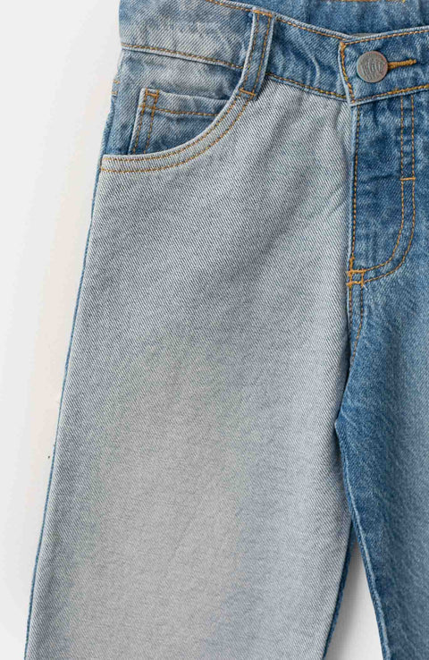 Jean Para Bebé Niña Color Índigo En 2 Tonos