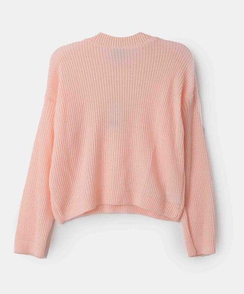 Buzo tejido para niña color rosado claro