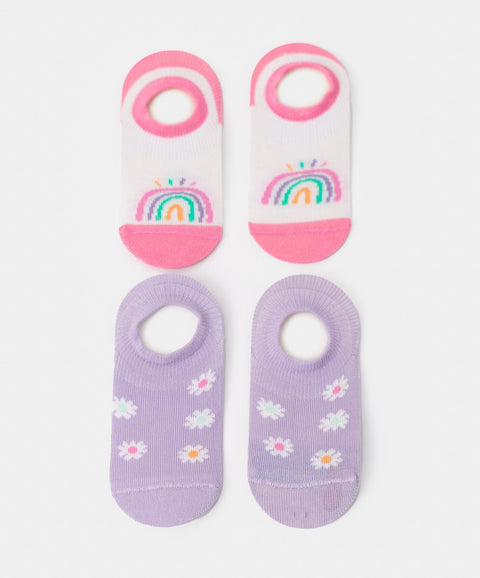 Medias x 2 para niña en algodón color morado
