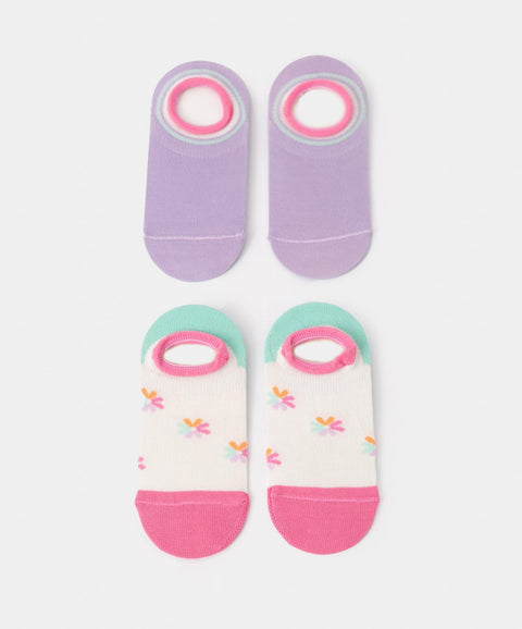 Medias x 2 para bebé niña en algodón color morado