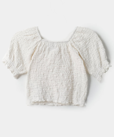 Blusa para niña en magliaglace color blanco