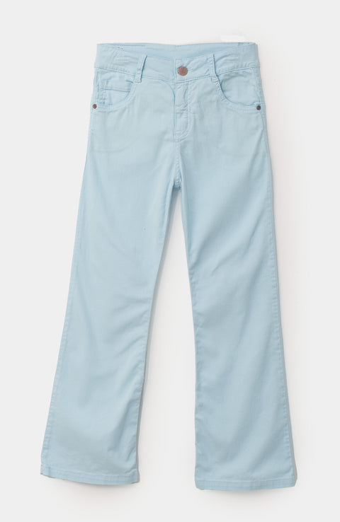 Pantalón para niña en drill color azul