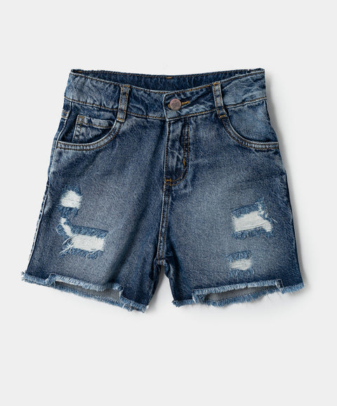 Short Para Niña En Denim Color Indigo